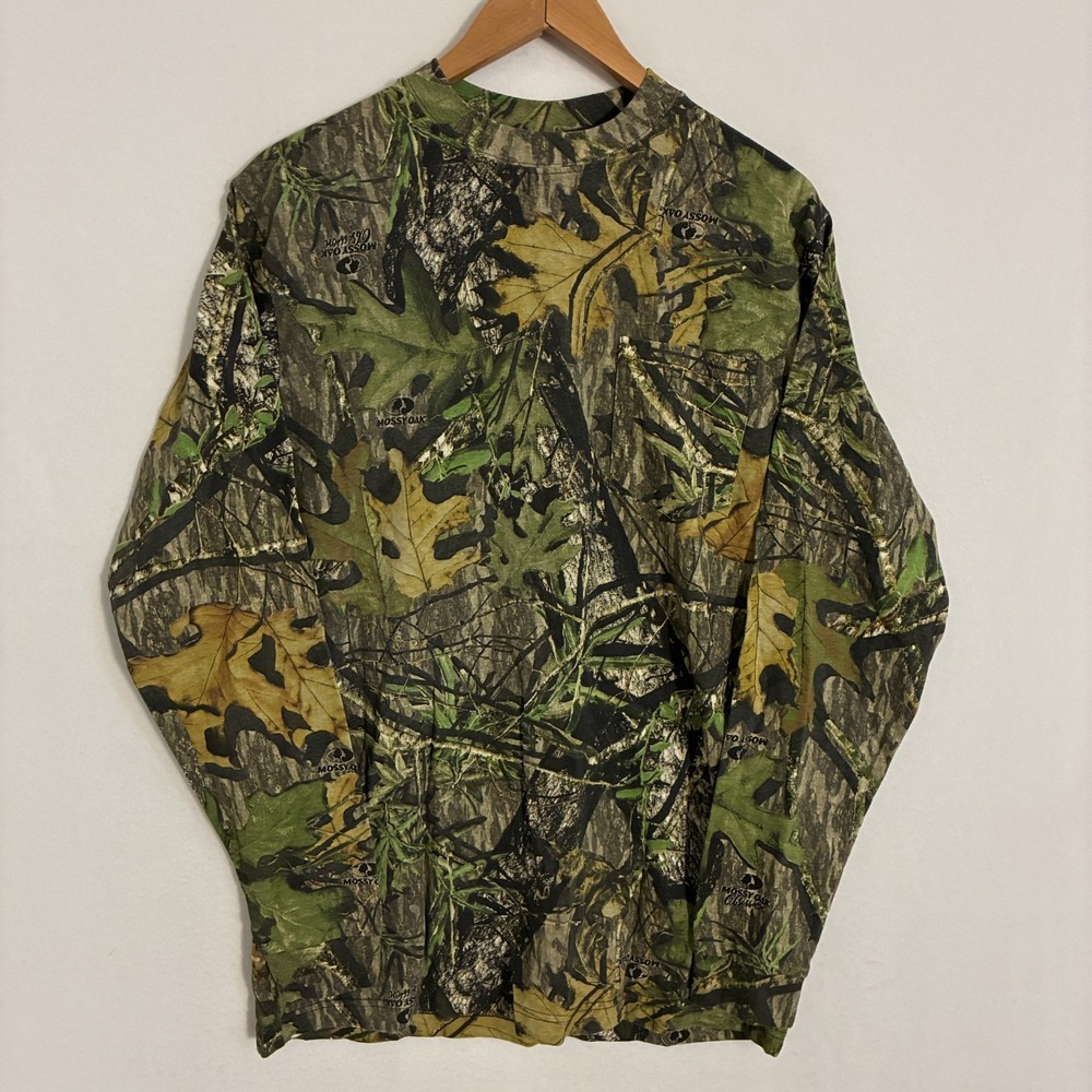 Vtg‎ Field Staff Mossy Oak Shirt Men's M Camo Long Sleeve Hunting Gorpcore